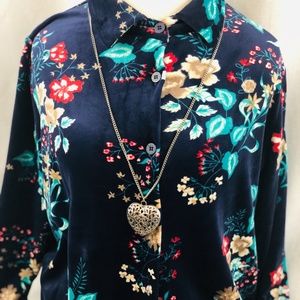 Blue Floral Long Sleeve Women's Size 18/20 WW